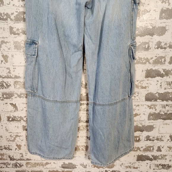 Forever 21 Premium Womens Cargo Jeans Size 27 Relaxed Fit Straight Leg Pockets - Picture 8 of 16